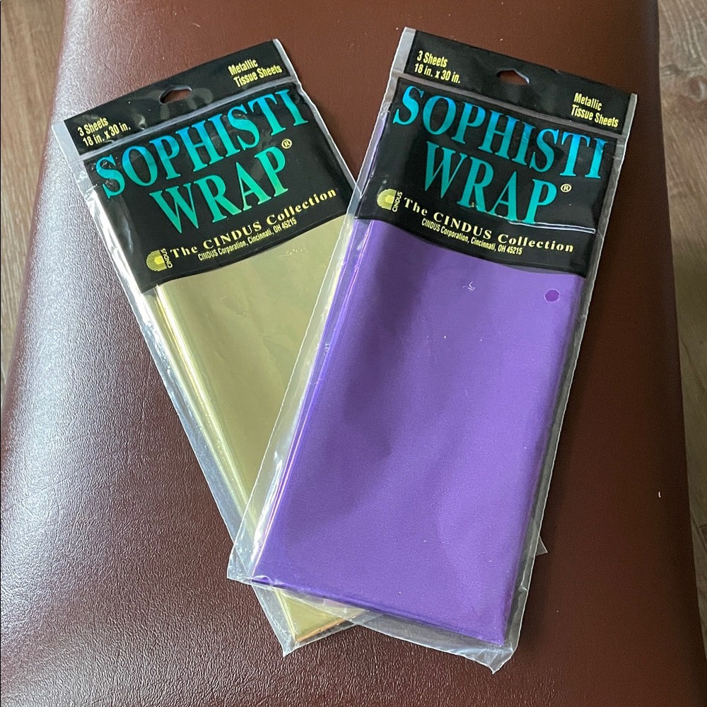 Sophisti Wrap Metallic Tissue Sheets - Gold and Purple